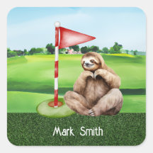 Golf Sloth Golfer auf grünem Gras