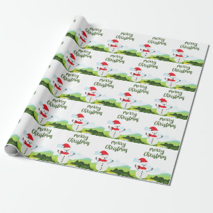 Golf Snowman für Golfer Frohe Weihnachten Geschenkpapier