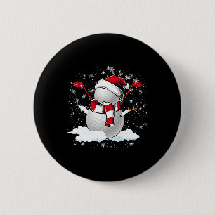 Golf Snowman in Weihnachten Button
