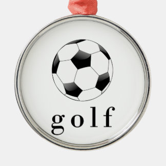 Golf Soccer Ball Funny Sports T - Shirt Silbernes Ornament