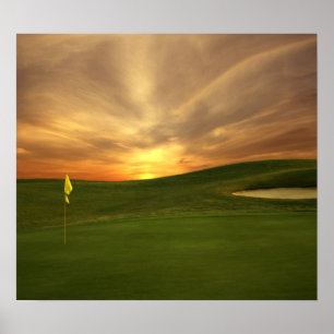 Golf-Sonnenaufgang Poster