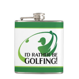Golf Spaß Ich würde lieber Golfer Funny Mens Golfs Flachmann