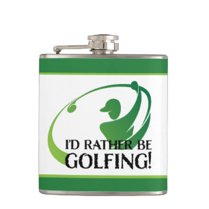 Golf Spaß Ich würde lieber Golfer Funny Mens Golfs Flachmann