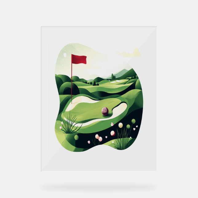 Golf spielen acrylschild (Vorderseite)