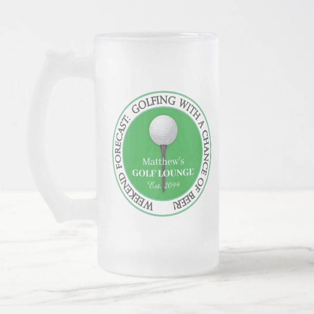 Golf spielen Golfer Ball T-Shirt Glass Mattglas Bierglas (Links)