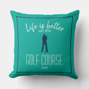 Golf spielen Golfplatz Zitat Das Leben ist besser Kissen