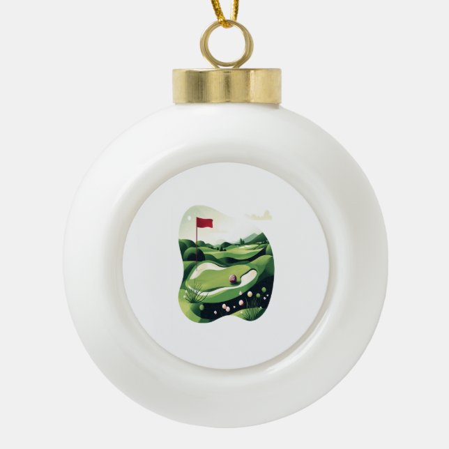 Golf spielen keramik Kugel-Ornament (Vorderseite)