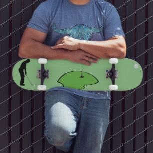 Golf spielen, skateboard