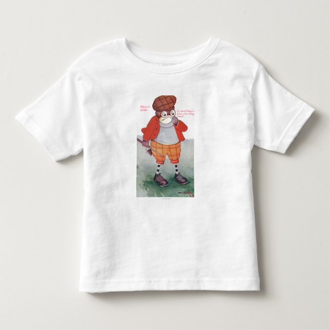 Golf spielende Eule, die Reden ist Silber, Kleinkind T-shirt (Vorderseite)