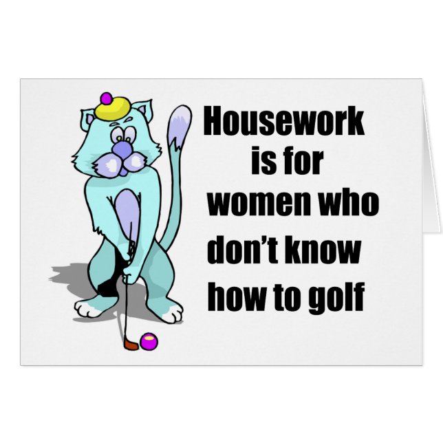 Golf spielende Katze (Vorderseite (Horizontal))