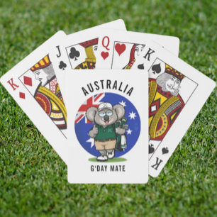 Golf spielender australischer Koala-Vater Spielkarten