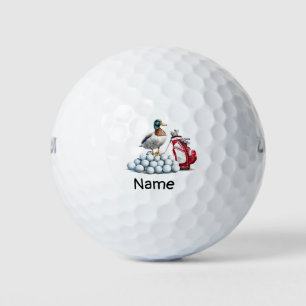 Golf spielender Enten ist am Golfen Golfball