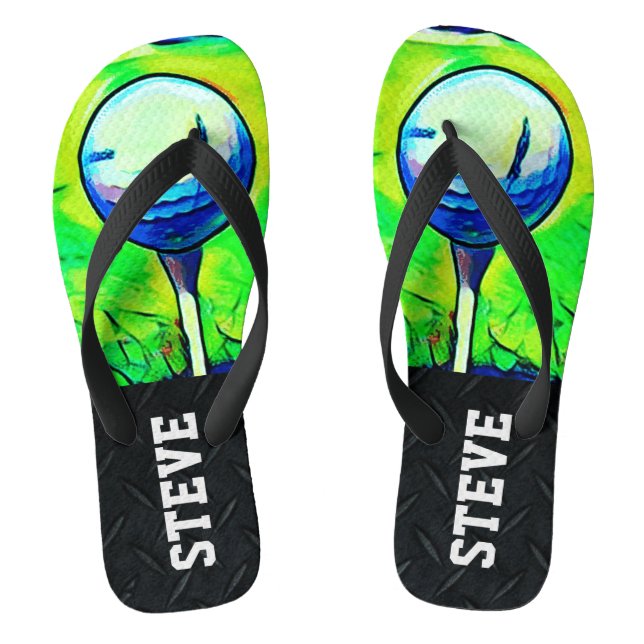 Golf spielender Sport-Diamant-Platten-Name drehen Flip Flops (Fußbett)