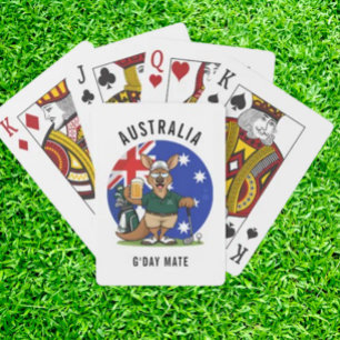 Golf spielender Vater Aussie-Känguru Spielkarten