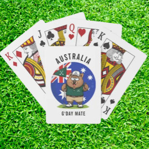 Golf spielender Vater Aussie Wombat Spielkarten