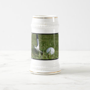 Golf spielendes Foto-Bier Stein Bierglas