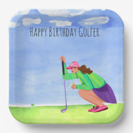 Golf spielt Golf Birthday Golfer Pappteller
