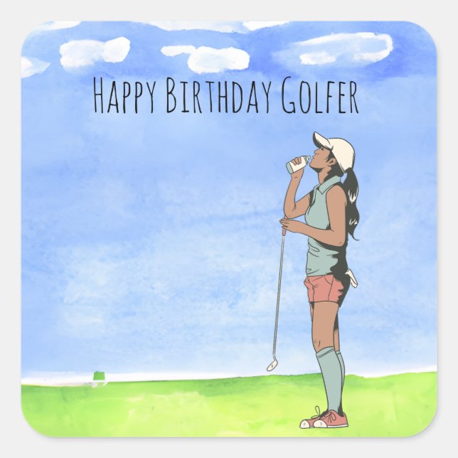 Golf spielt Golf Birthday Golfer Quadratischer Aufkleber (Vorderseite)