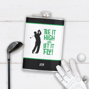 Golf-Sport Süße Humor Tee-Zitat Schwarz Grün 8 oz Flachmann