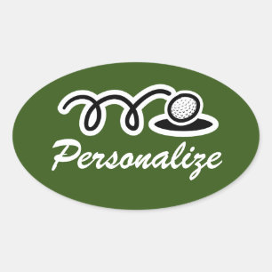 Golf-Sportaufkleber für Geburtstagsparty und mehr Ovaler Aufkleber