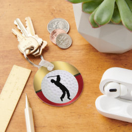 Golf Sportball und Golfer Eleganter Hintergrund Schlüsselanhänger