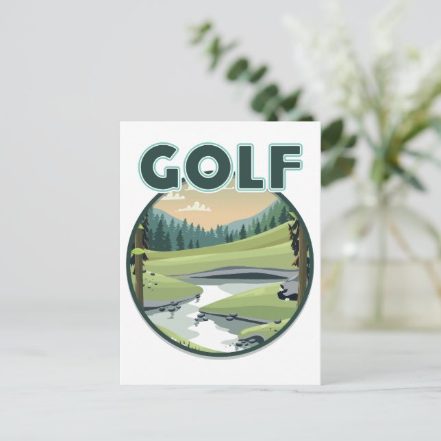 Golf Sportlogo Postkarte (Stehend Vorderseite)