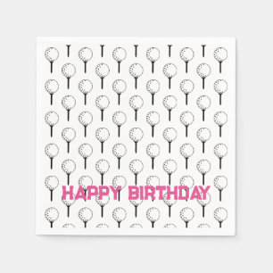 Golf Sports Happy Birthday Classic Balls T-Shirts  Serviette