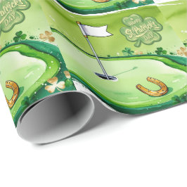 Golf St. Patrick's Day für Golfer Wasserfarbe Geschenkpapier