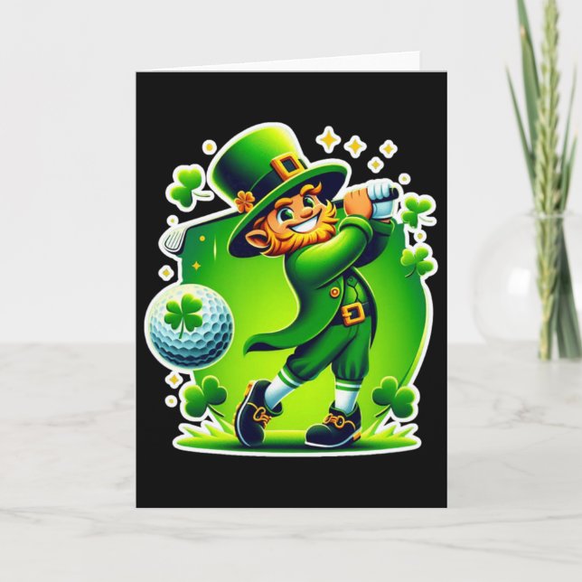 Golf St. Patricks Day Golf Irisches Golfen 1  Karte (Vorderseite)