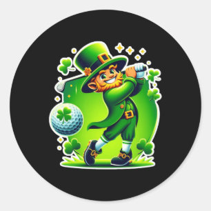 Golf St. Patricks Day Golf Irisches Golfen 1 Runder Aufkleber