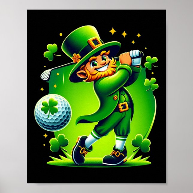 Golf St Patricks Day Golf Irish Golfing Poster (Vorne)