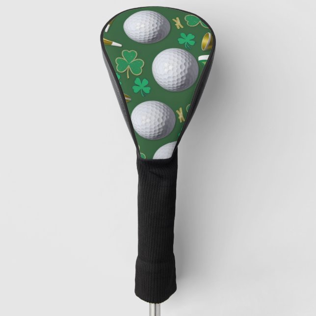 Golf St. Patrick's Day mit Golfball für Golfer Headcover (Vorderseite)