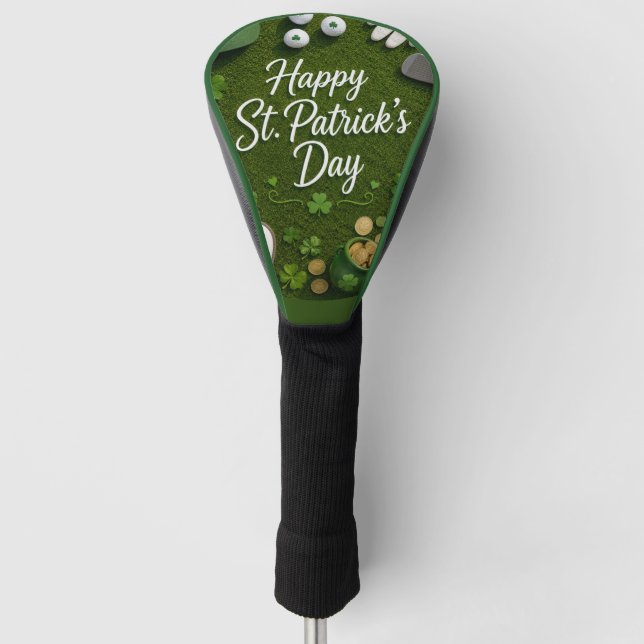 Golf St. Patrick's Day mit Golfball für Golfer Headcover (Vorderseite)