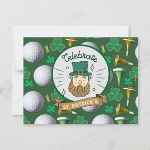 Golf St. Patrick's Day mit Golfball für Golfer Postkarte