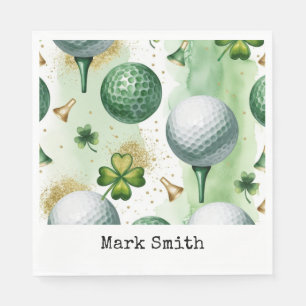 Golf St. Patrick's Day mit Golfball für Golfer Serviette