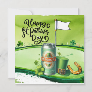Golf St. Patrick's Day Watercolor Feiertagskarte