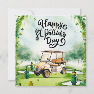 Golf St. Patrick's Day Watercolor Feiertagskarte