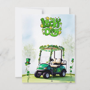 Golf St. Patrick's Day Watercolor Feiertagskarte