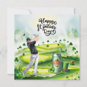 Golf St. Patrick's Day Watercolor Feiertagskarte