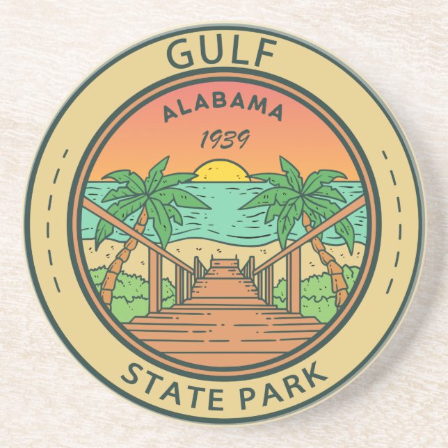 Golf Staat Park Alabama Circle Abzeichen Getränkeuntersetzer (Vorne)