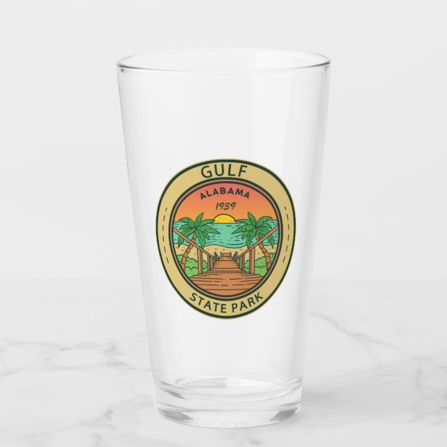 Golf Staat Park Alabama Circle Abzeichen Glas (Vorderseite)