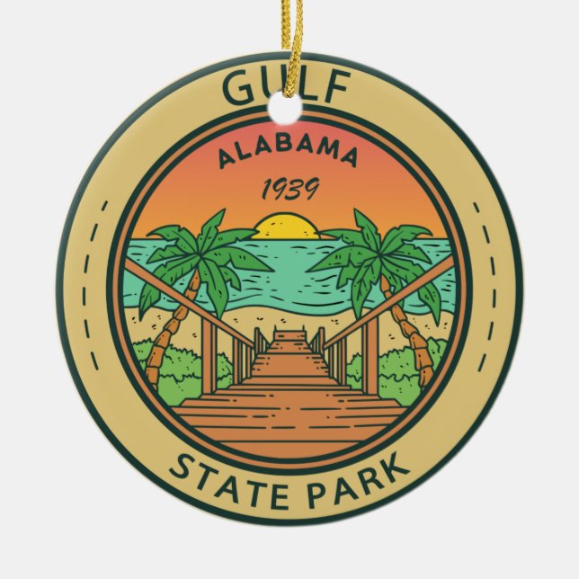 Golf Staat Park Alabama Circle Abzeichen Keramik Ornament (Vorne)