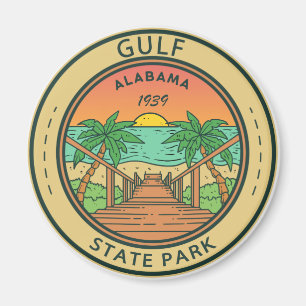 Golf Staat Park Alabama Circle Abzeichen Magnet