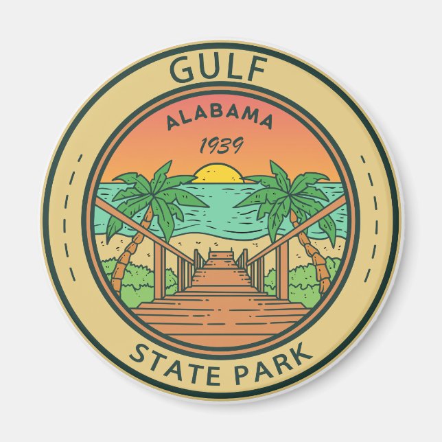 Golf Staat Park Alabama Circle Abzeichen Magnet (Vorne)