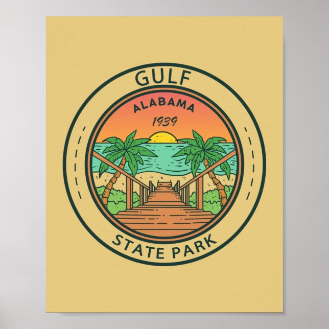 Golf Staat Park Alabama Circle Abzeichen Poster (Vorne)