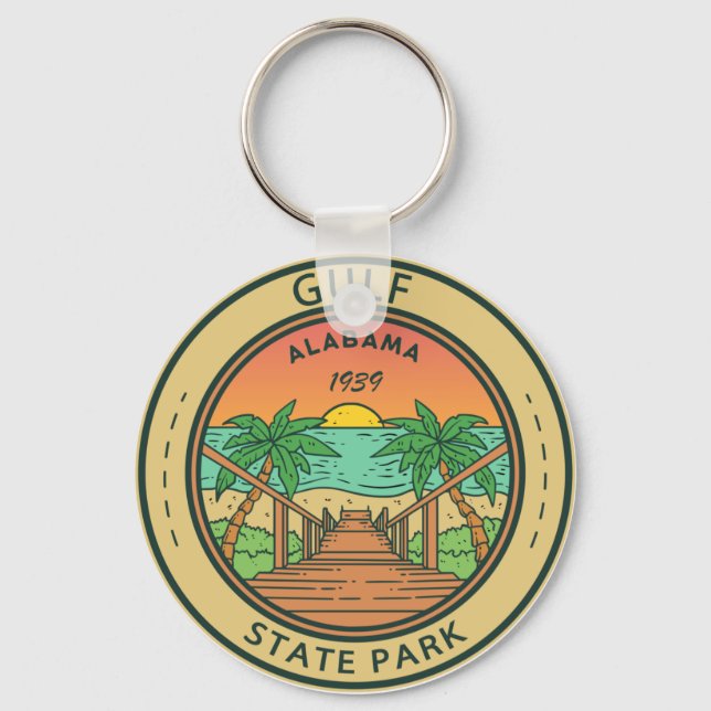 Golf Staat Park Alabama Circle Abzeichen Schlüsselanhänger (Vorderseite)