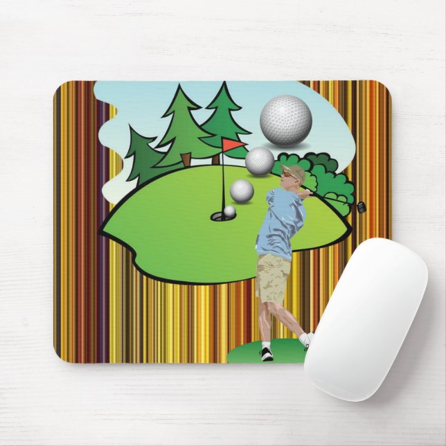 Golf Stripe Maus Pad! Mousepad (Mit Mouse)