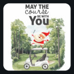 Golf Summer Christmas mit dem Weihnachtsmann unter Quadratischer Aufkleber<br><div class="desc">Golf Sommer Weihnachten im Juli mit dem Weihnachtsmann auf Fahne Classic Round Sticker Geschenke für Trainer,  Lehrer,  Freunde,  Mutter,  Vater,  Freundin/Freund,  Mitarbeiterin,  Gastgeberin,  Nachbarin,  er/sie,  Paare,  Großeltern,  Chef,  Kinder,  beste Freundin,  Familie,  Schwiegerelfin,  Team, </div>