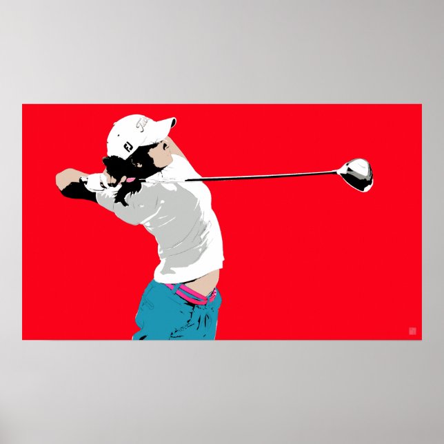 Golf Swing - Original Golf Art Printwerbung Poster (Vorne)