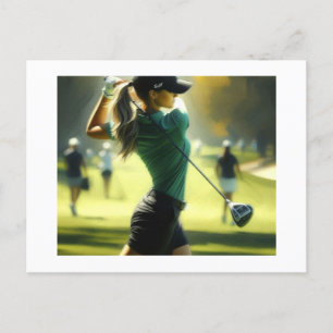 Golf Swing und Miss, Postkarte